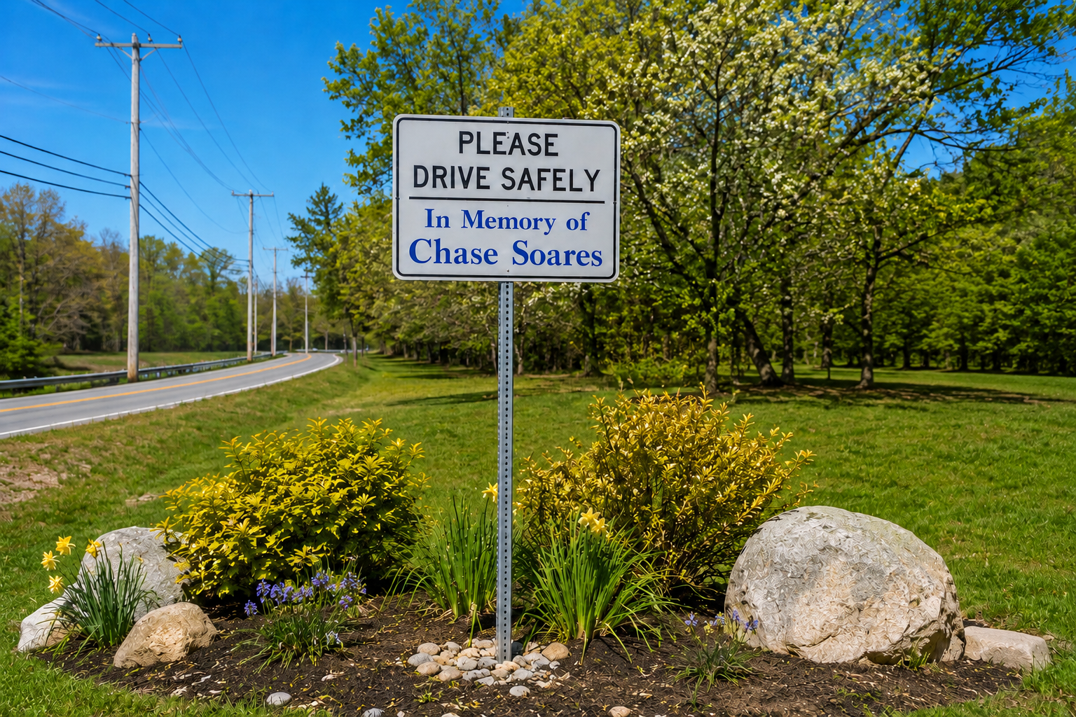 Memorial Unveiled in Bourne Honors Chase Soares, Promotes Safe Driving